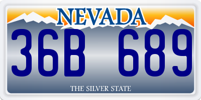 NV license plate 36B689