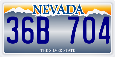 NV license plate 36B704