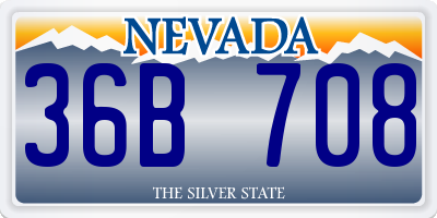 NV license plate 36B708
