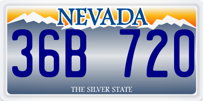 NV license plate 36B720