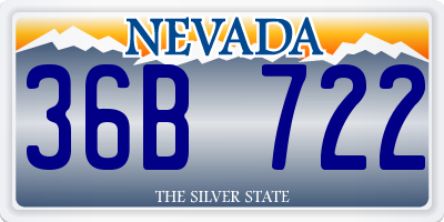 NV license plate 36B722