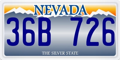 NV license plate 36B726