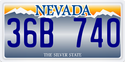 NV license plate 36B740
