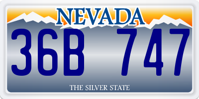 NV license plate 36B747