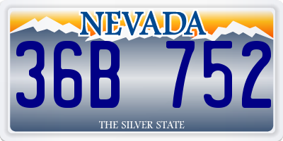 NV license plate 36B752