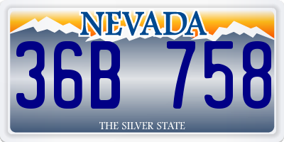 NV license plate 36B758