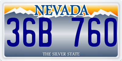 NV license plate 36B760
