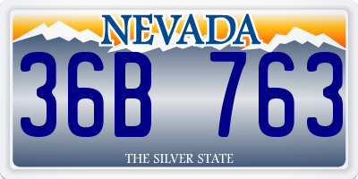 NV license plate 36B763