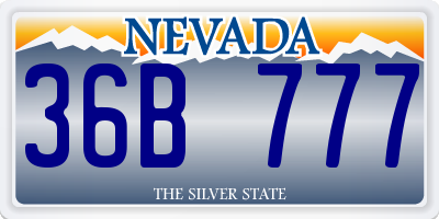 NV license plate 36B777