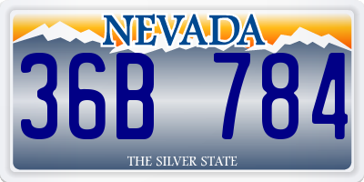 NV license plate 36B784