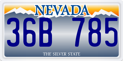 NV license plate 36B785