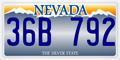 NV license plate 36B792