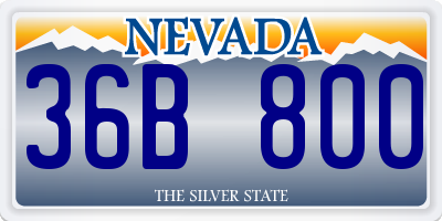NV license plate 36B800