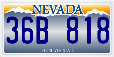 NV license plate 36B818