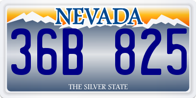 NV license plate 36B825