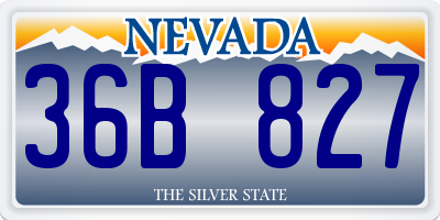 NV license plate 36B827