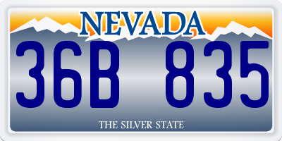 NV license plate 36B835