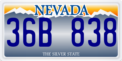 NV license plate 36B838