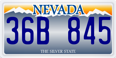 NV license plate 36B845