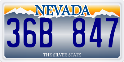 NV license plate 36B847