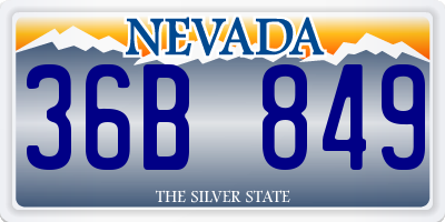 NV license plate 36B849