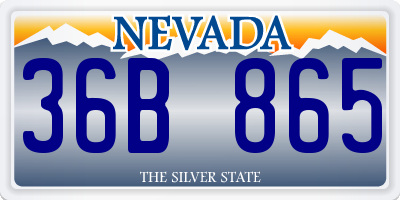 NV license plate 36B865