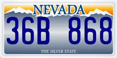 NV license plate 36B868