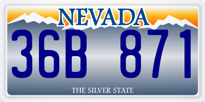 NV license plate 36B871