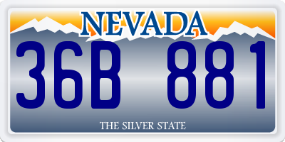 NV license plate 36B881