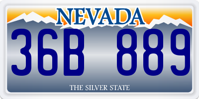 NV license plate 36B889