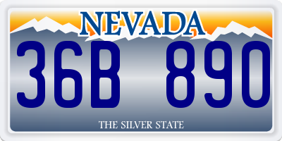 NV license plate 36B890