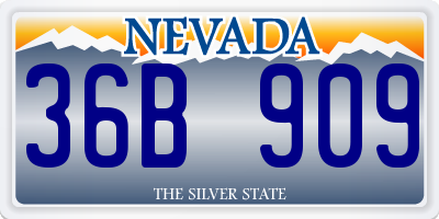 NV license plate 36B909