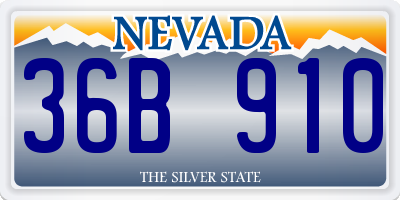 NV license plate 36B910