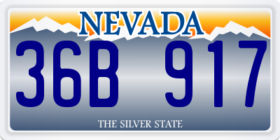 NV license plate 36B917