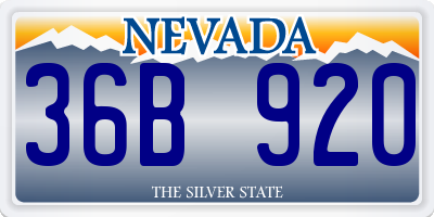 NV license plate 36B920