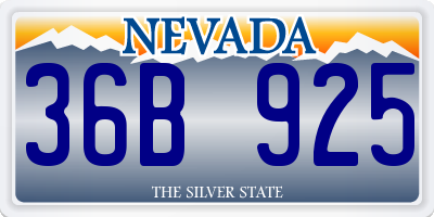 NV license plate 36B925