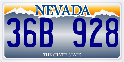 NV license plate 36B928