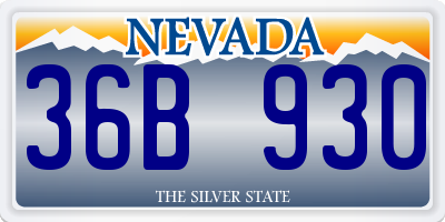 NV license plate 36B930