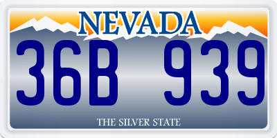 NV license plate 36B939