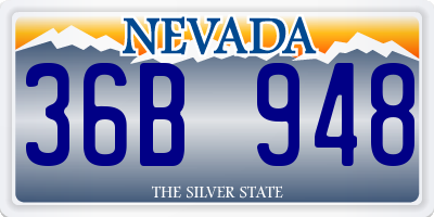 NV license plate 36B948