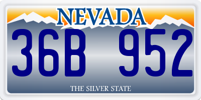 NV license plate 36B952