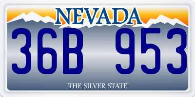 NV license plate 36B953