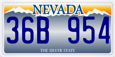 NV license plate 36B954