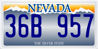 NV license plate 36B957