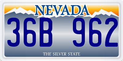 NV license plate 36B962