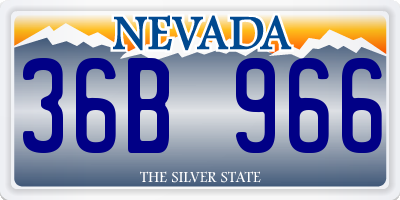 NV license plate 36B966