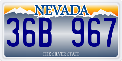 NV license plate 36B967