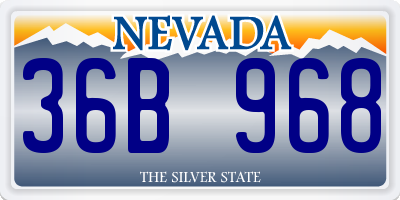 NV license plate 36B968