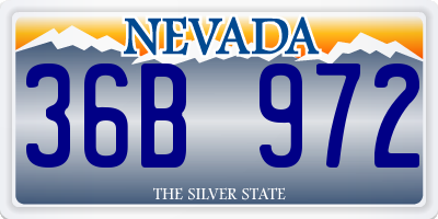 NV license plate 36B972