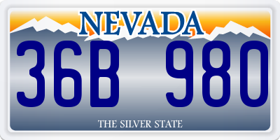 NV license plate 36B980